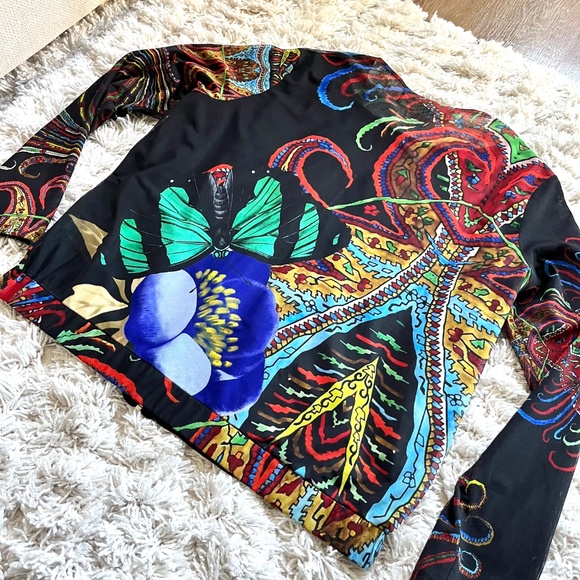 Desigual by Christian Lacroix Art Printed Full Zip Mesh Jacket Blazer Size 48 - Picture 7 of 13